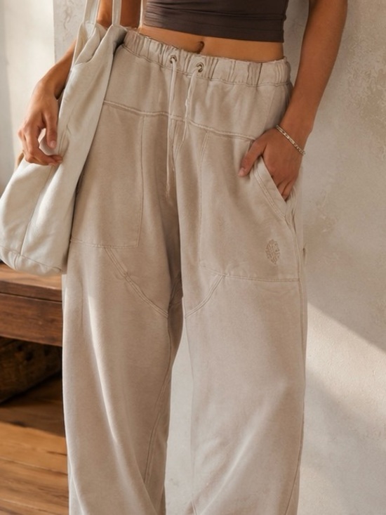 Free People Pants - Free People Movement Barrel Leg Harem Pants in Beige